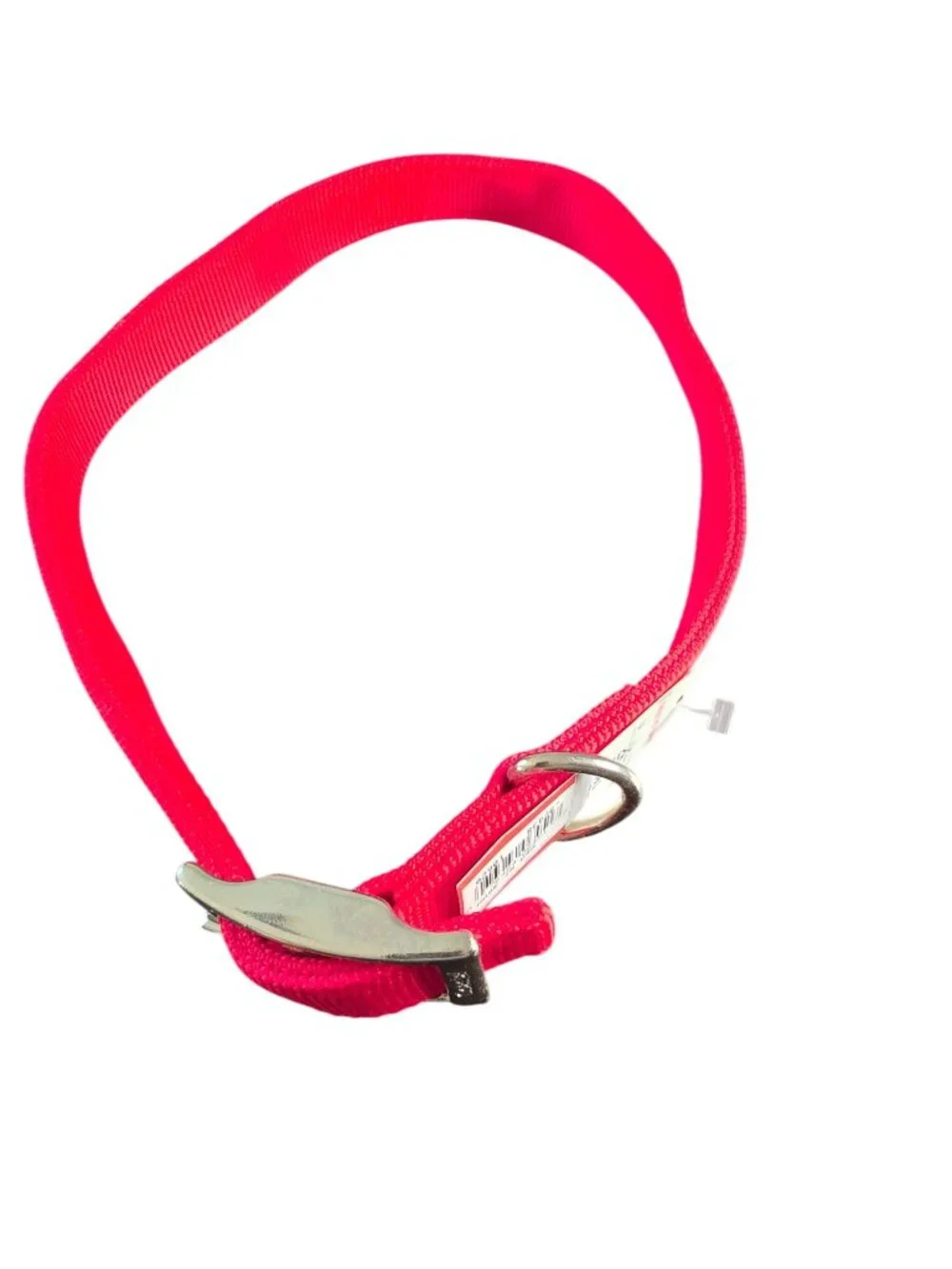 Red Adjustable Dog Collar With Metal Buckle - Size 26 Inches - Durable Nylon Mat